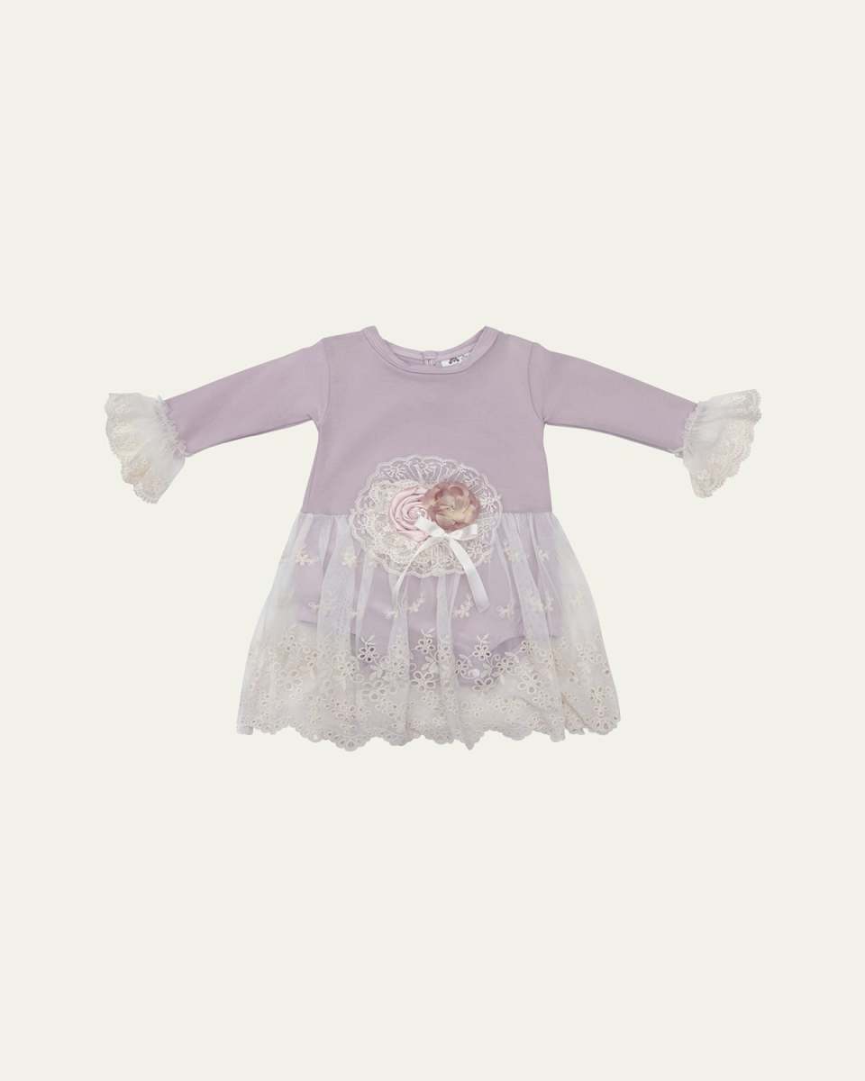 Girl's Genevie Eyelet Lace Dress, Size 0-12